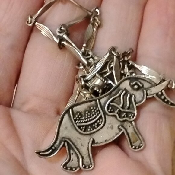 Silver Elephant Pendant Necklace Silver 925 Elegant Links Chain - Picture 11 of 12